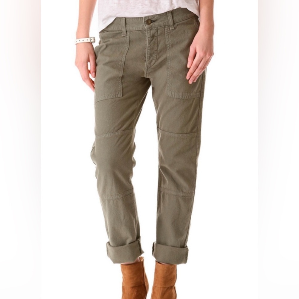 Rag & Bone Modelle Army Green Brigade Utility Pants 100% Cotton Textured Size 27